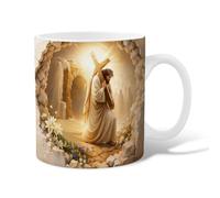 Tazza da caffè in ceramica con croce religiosa e spirituale, tazza da tè con manico, regalo per amicizia, famiglia, colleghi, insegnanti, personale innamorato, 325 ml