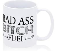 Tazza da caffè in ceramica con detti divertenti da ufficio "Bad Ass Bitch", tazza da caffè originale con stampa su entrambi i lati, tazza da tè in ceramica per mamma, papà, amico, moglie, marito, 11 o