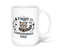 Tazza da caffè in ceramica con disegno di procione, a forma di clessidra, con manico, ideale per amici, familiari, colleghi, insegnanti, coppie, dipendenti, 425,2 g