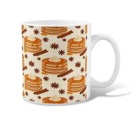 Tazza da caffè in ceramica con frittelle, calda cannella, sciroppo d'acero autunnale, tazza da tè con manico, ideale per amicizia, famiglia, colleghi, insegnanti, personale innamorato, 325 ml