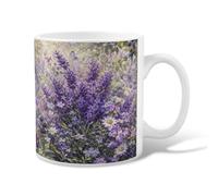 Tazza da caffè in ceramica con lavanda, farfalla naturale primaverile crisantemo viola primaverile novità lavoro tazza con manico, ideale per amicizia, famiglia, colleghi, insegnanti, personale