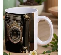 Tazza da caffè in ceramica con manico a forma di vecchia macchina fotografica, tazza da bere personalizzata da 11 OZ per ufficio, per donne, per il tè, mamma, papà, amici, fidanzato, fidanzata