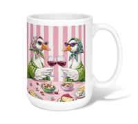 Tazza da caffè in ceramica con oche, divertente e fantasioso, bicchieri da vino da tavola, stile casual, con manico, ideale per amicizia, famiglia, colleghi, insegnanti, personale innamorato, 425,2 g