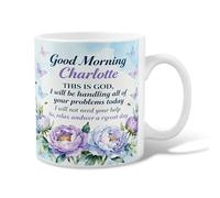 Tazza da caffè in ceramica con peonia, con testo floreale e farfalla, con manico, ideale per amicizia, famiglia, colleghi, insegnanti, personale innamorato, 325 ml