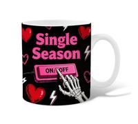 Tazza da caffè in ceramica con scheletro, moderna tazza da tè con cuori giocosi e fulmini di Halloween, con manico, regalo per amicizia, famiglia, colleghi, insegnanti, personale innamorato, 325 ml