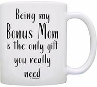 Tazza da caffè in ceramica con scritta "Adoptive Mom Is The Only Gift You Really Need", 325 ml, idea regalo per mamma
