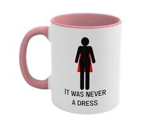 Tazza da caffè in ceramica con scritta "It was Never a Dress che cambia colore, da donna a bianca che dà potere alle donne femministe, novità creatività sviluppo termico bicchieri per bevande, 2026