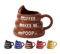 Tazza da caffè in ceramica con scritta "The Coffee makes Me Poop", divertente tazza da caffè con scritta "Your Bold Morning Statement", tazza unica a forma di cacca per uomini e donne, amanti del