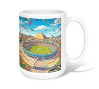 Tazza da caffè in ceramica con stadio, per festival e festival di calcio, con manico, ideale per amici, familiari, colleghi, amanti degli anziani, anziani, 425,2 g