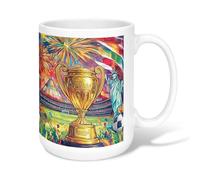 Tazza da caffè in ceramica con trofeo, per celebrare i fuochi d'artificio e la statua della libertà, con manico, ideale per amici, familiari, colleghi, amanti, anziani, anziani, 425,2 g