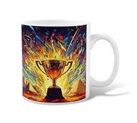 Tazza da caffè in ceramica con trofeo, per celebrare la piramide di fuoco dinamica, con manico, ideale per amicizia, famiglia, colleghi, personale, insegnanti, 325 ml