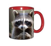 Tazza da caffè in ceramica da 325 ml con stampa di un tico procione, dal design moderno e grazioso, ideale per la casa, l'ufficio, il bar o come regalo originale per gli amanti del caffè, color