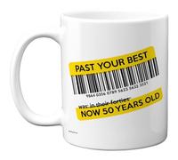 Tazza da caffè in ceramica di alta qualità, regalo per il 50° compleanno per uomini e donne, con scritta "Past Your Best" (lingua italiana non garantita)