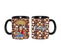 Tazza da caffè in ceramica dipinta con scritta "Just A Girl Who Loves Books", 325 ml, regalo di Natale e compleanno, per lettori di biblioteche e bibliotecari (stile 06)