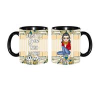 Tazza da caffè in ceramica dipinta con scritta "Just A Girl Who Loves Books", 325 ml, regalo di Natale e compleanno, per lettori di biblioteche e bibliotecari (stile 08)