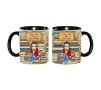 Tazza da caffè in ceramica dipinta con scritta "Just A Girl Who Loves Books", 325 ml, regalo di Natale e compleanno, per lettori di biblioteche e bibliotecari (stile 09)
