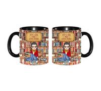 Tazza da caffè in ceramica dipinta con scritta "Just A Girl Who Loves Books", 325 ml, regalo di Natale e compleanno, per lettori di biblioteche e bibliotecari (stile 19)