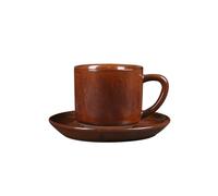 Tazza da caffè in ceramica grossolana da 175 ml, stile retrò, fatta a mano, per ristorante B&B, colore: marrone rosso