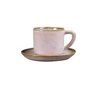 Tazza da caffè in ceramica grossolana fatta a mano retrò da 175 ml per ristorante B & B con fiore rosa