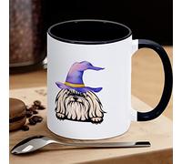 Tazza da caffè in ceramica maltese con cane e strega, regalo divertente per bambini, uomini, donne, compleanno, 325 ml