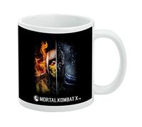 Tazza da caffè in ceramica Mortal Kombat X Scorpion e Sub Zero, novità regalo per caffè, tè e bevande calde, 325 ml, bianco