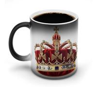 Tazza da caffè in ceramica sensibile al calore con manico in ceramica con scritta in inglese "England Crowned Color", regalo divertente, 325 ml