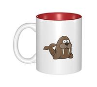 Tazza da caffè in ceramica stampata con tricheco, grande tazza da tè per ufficio, casa, ristorante, tazze da bere al latte, al cacao, tè, acqua, succo