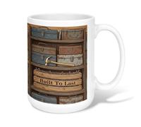 Tazza da caffè in ceramica, stile rustico, vintage, con chiodi, senza marrone, con manico, ideale per amicizia, famiglia, colleghi, insegnanti, personale innamorato, 425 ml