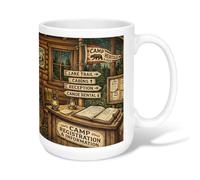 Tazza da caffè in ceramica, stile rustico, vintage, con lanterna, marrone, novità con manico, ideale per amicizia, famiglia, colleghi, personale, insegnanti, 425,2 g