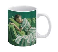 Tazza da caffè in ceramica, tazza robusta da 11 once con stampa "Sogni nella coperta", idea regalo per uomini, donne, mamma, papà, anniversario, matrimonio, perfetta per casa o ufficio.