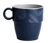 Tazza da caffè in melamina, colore bianco navy - Serie Living singolo