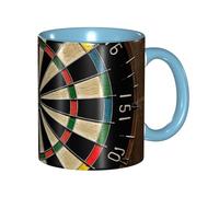 Tazza da caffè in porcellana da 325 ml con manico, tazza da caffè con bersaglio per freccette per ufficio e casa, tazza per tè e latte, colorata all'interno in ceramica, per uomini e donne amanti