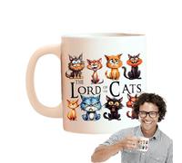 Tazza da caffè in porcellana da 350 ml, per gli amanti degli animali, con motivo cane e gatto, tazze da tè e latte