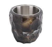 Tazza da caffè in Resina di Cristallo Imitazione Stile Unico e Accattivante Capacità di 320 Ml Comoda Impugnatura Ergonomica Buon Regalo per Amici e Colleghi (GRAY)