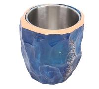 Tazza da caffè in Resina di Cristallo Imitazione Stile Unico e Accattivante Capacità di 320 Ml Comoda Impugnatura Ergonomica Buon Regalo per Amici e Colleghi (blu scuro)