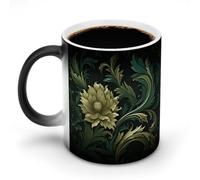 Tazza da caffè in stile verde scuro e verde, sensibile al calore, in ceramica, cambia colore, tazza da caffè personalizzata, regalo unico per familiari, amici, compleanno anniversario