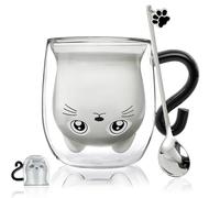 Tazza da caffè in vetro a doppia parete per donne, tazza da tè e San Valentino, ringraziamento, Halloween, Natale, compleanno, per lei, mamma, colleghi, migliore amica, regalo per donne