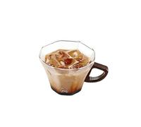 Tazza da caffè in vetro a doppia parete, resistente al calore, trasparente, da 280 ml, con manico, for cappuccino, latte, colazione, tè e acqua.(Transparent)