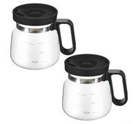 Tazza da caffè in vetro, con coperchio da viaggio, con cannuccia, grande, con manico, per tè, latte, cioccolata calda, bevande calde e fredde (2)