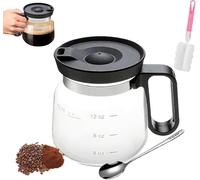 Tazza da caffè in vetro da 470 ml, stile mini caffettiera, tazza da caffè con coperchio, per tè caldi, cioccolata calda, caffè freddo, in vetro resistente al calore