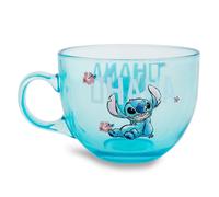 Tazza Da Caffè In Vetro Disney Lilo & Stitch Ohana | Contiene 16 Once