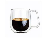 Tazza da Caffè in Vetro Kookia, Doppia Antiscottatura, Coibentata, Adatta per Lufficio e La Casa (250ml)