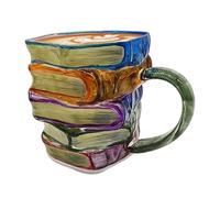 Tazza da caffè in vetro, tazza da caffè in vetro con libri dipinti in 3D, da collezione, contenitore per acqua, tè, latte, per studenti, uomini, donne, adulti, amanti della letteratura