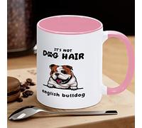 Tazza da caffè inglese Bulldog It's Not Dog Hair Tazza da caffè divertente novità tazza da tè tazze in ceramica con grande manico a C per caffè, tè, cereali acqua per ufficio, cucina, scuola a casa