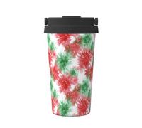 Tazza da caffè isolata in acciaio inox, colore rosso e verde, con tintura a nodi, per acqua calda e fredda