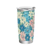 Tazza da caffè isolata in acciaio inox con motivo floreale, da 590 ml, per scuola, sport, asilo nido, campeggio e altro, semplicemente moderno, 590 ml