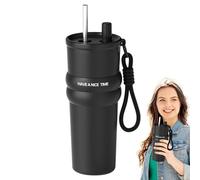 Tazza da caffè isotermica | Tazza di grande capacità con cannuccia, capacità 710 ml a prova di perdite, accessorio Nomade per il trasporto e le attività all'aperto