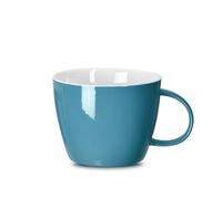 Tazza da caffè jumbo in ceramica con manico, per zuppe, caffè, tè, gelato, frutta, cereali, latte, moka, cacao e vin brulé, adatta al microonde e alla lavastoviglie, blu acqua