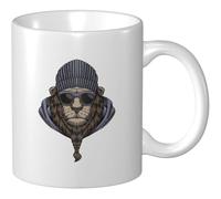 Tazza Da Caffè Lion Head Wearing Glasses Tazze Di Caffee Uomini Personalizzato Tazza Innamorati, Per Colazione, Work, The, 330ml