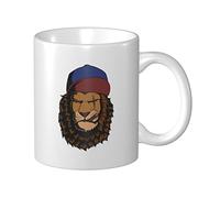 Tazza Da Caffè Lion Wearing A Hat Tazze Caffè Personalizzato Donne Tazza Divertente, Per The, Bambini, Work, 330ml